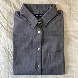 Wool & Prince Women’s Merino Fitted Shirt, Dark Blue Oxford, M, NWOT!